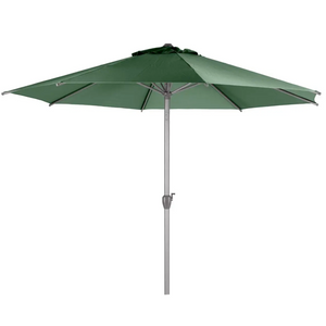 Ombrellone da giardino rotondo struttura in alluminio e telo in poliestere verde oliva 3 x 2,5 - Loompa