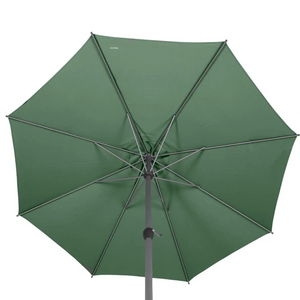 Ombrellone da giardino rotondo struttura in alluminio e telo in poliestere verde oliva 3 x 2,5 - Loompa