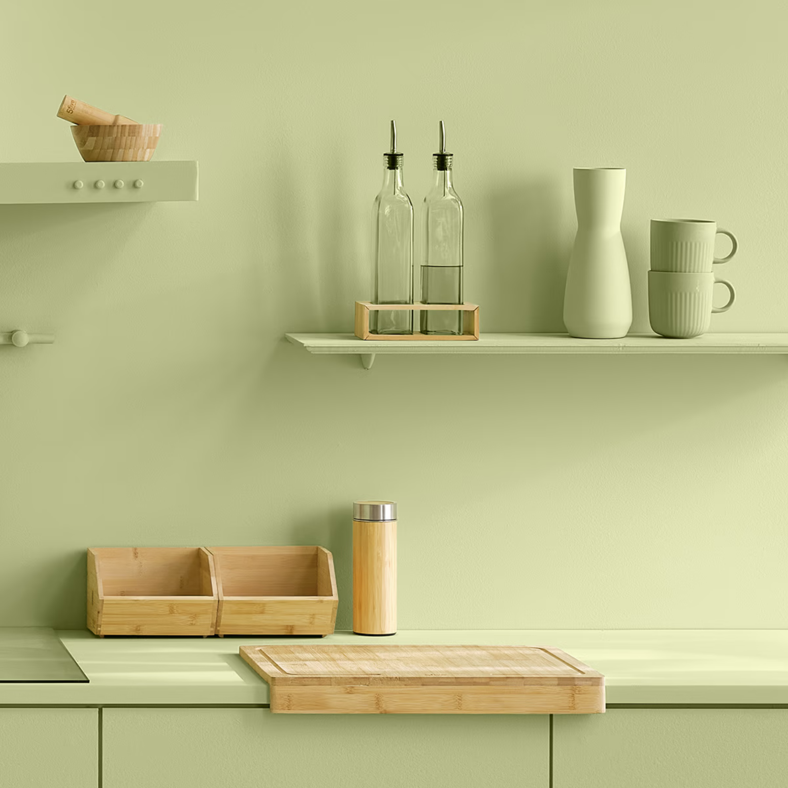Organizer multiuso da cucina 1 scomparto in bambù - Small