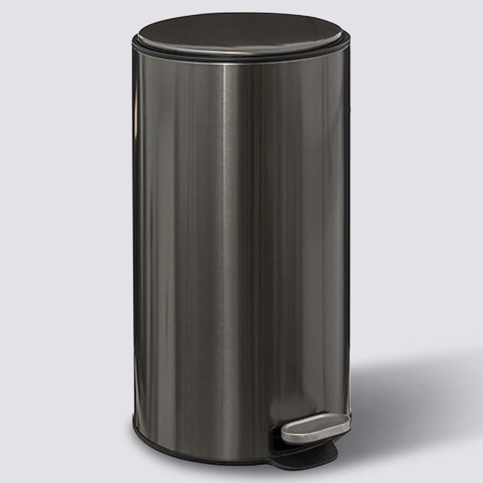 Pattumiera a pedale in acciaio inox nero 30LT - Delta