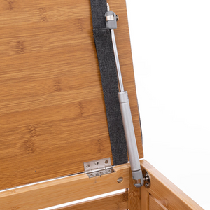 Panca contenitore portaoggetti in legno bambù con cuscino H49 cm - Nami