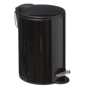 Pattumiera in metallo nero con apertura a pedale cestino rimovibile chiusura Soft - Colo