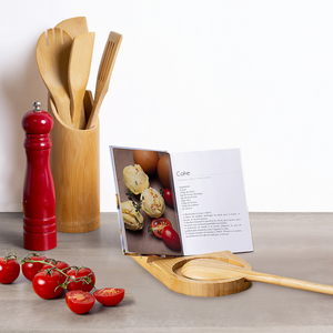 Organizer da cucina 2 in 1 Poggiamestolo Poggiacoperchio in bamboo - Nami