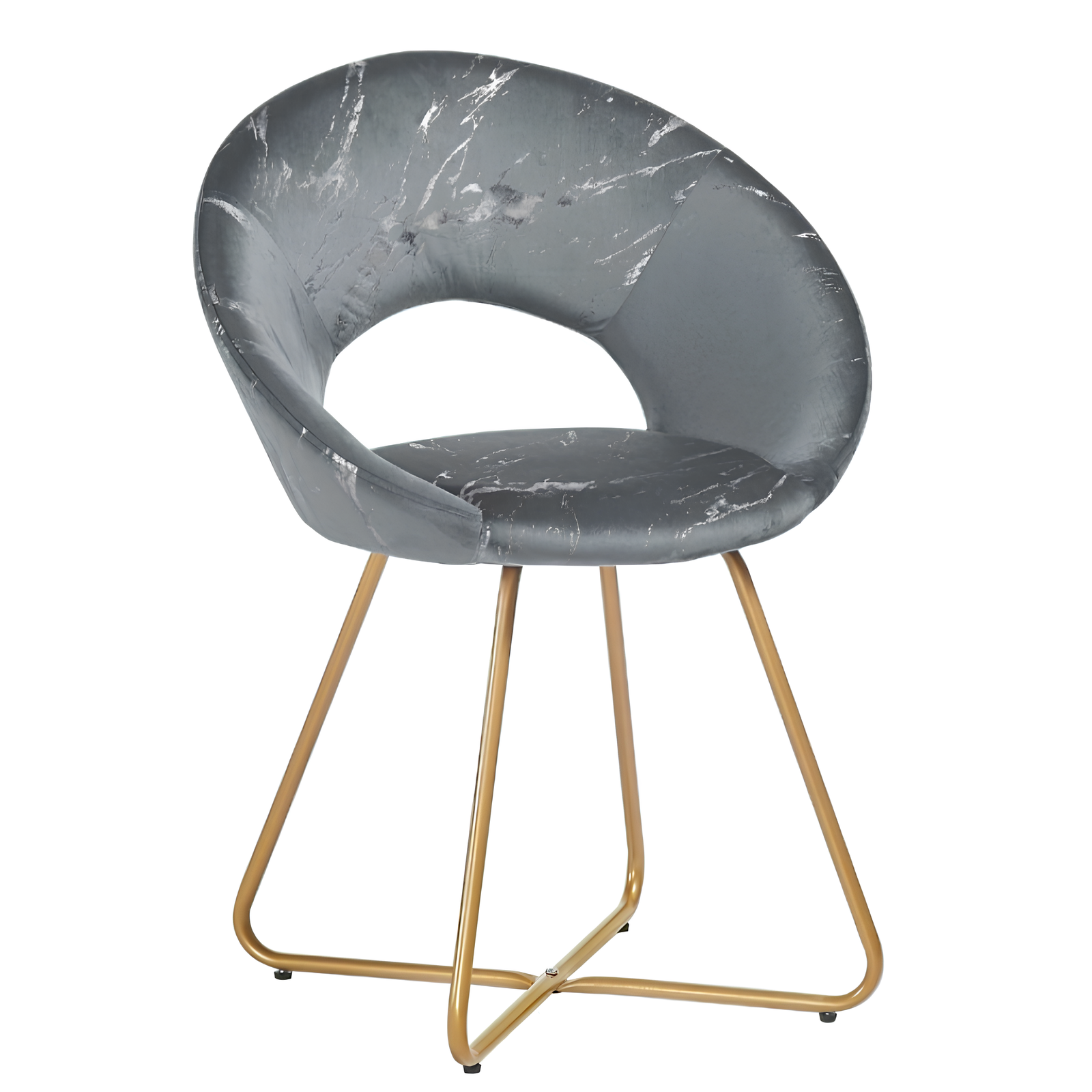 Set 2 pz Poltroncina in velluto design moderno con gambe in metallo color oro - Eter