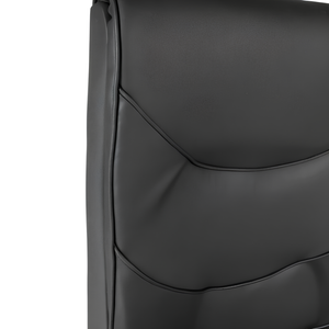 Poltrona da ufficio direzionale in ecopelle con base in acciaio cromato e ruote piroettanti - Maki