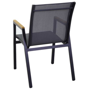 Poltrona da esterno in alluminio antracite con braccioli seduta in texitilene - Idah