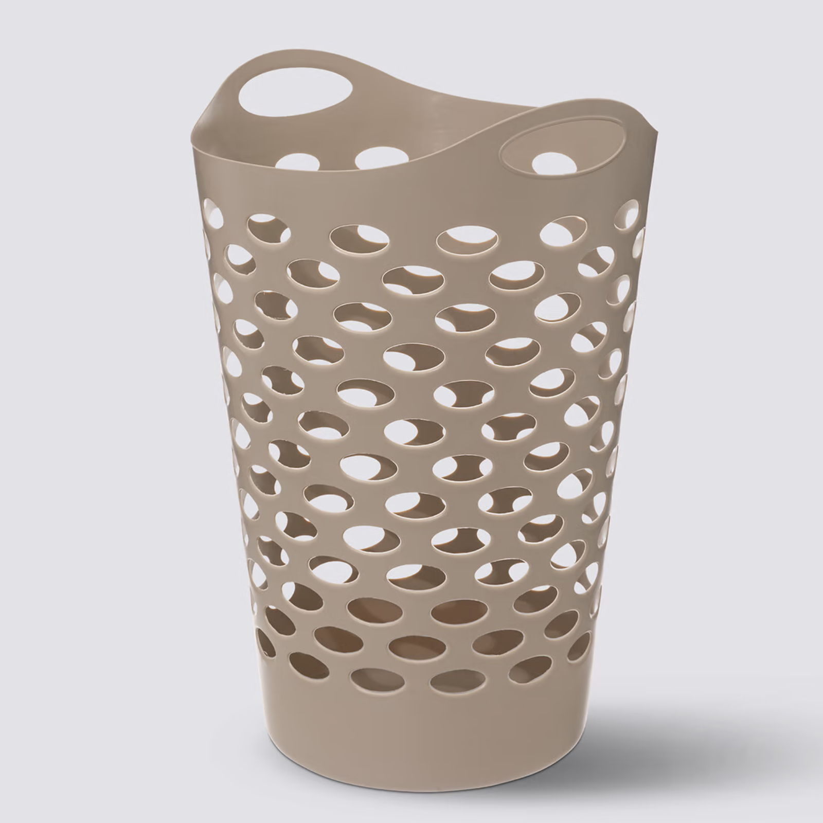 Cesto portabiancheria in polietilene design trafortato 60LT beige