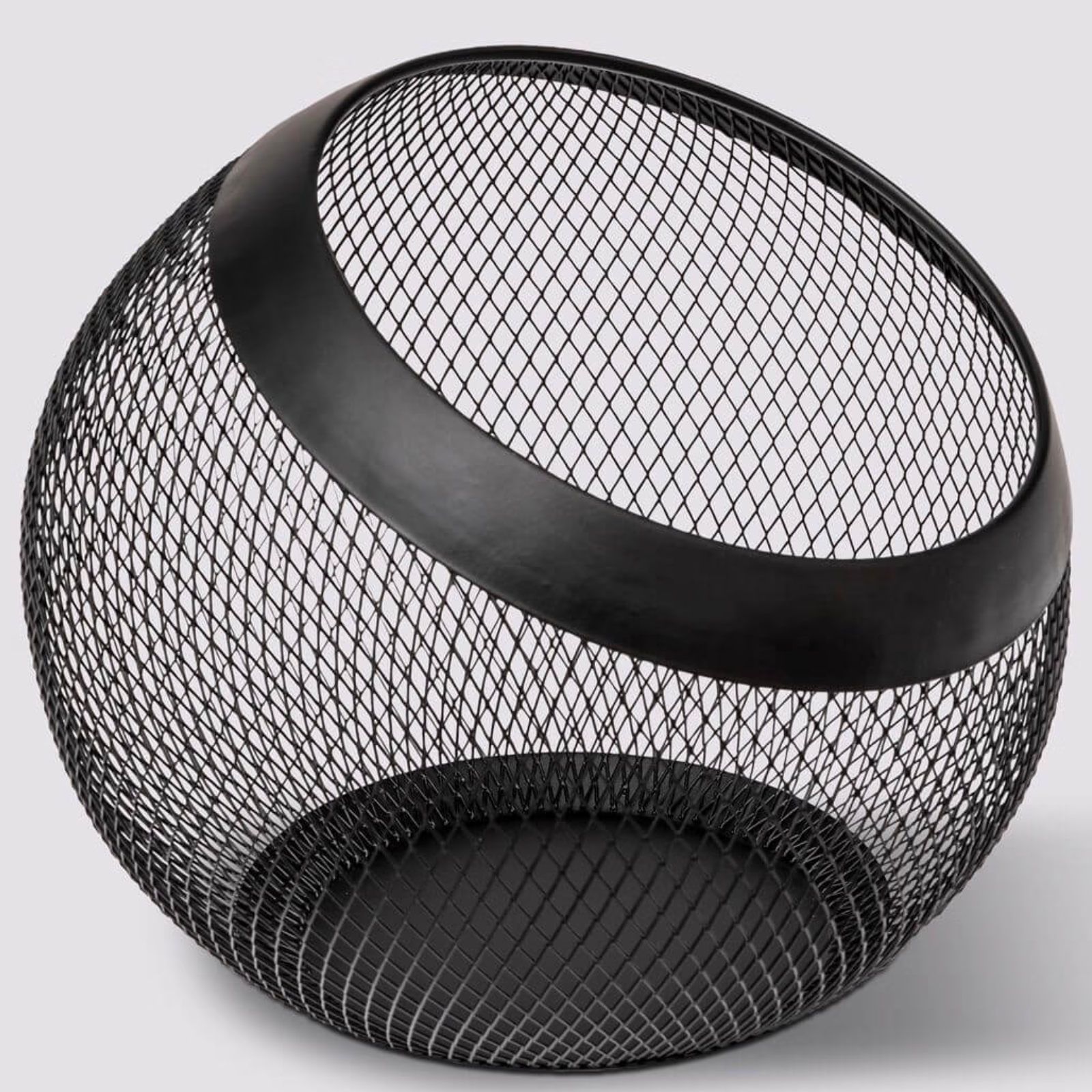 Portacapsule tondo in acciaio nero design moderno - Maja