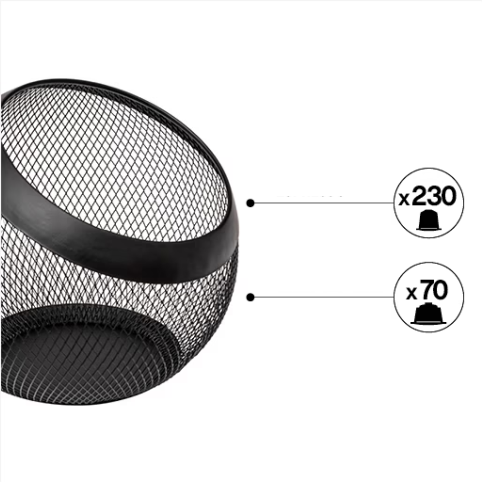 Portacapsule tondo in acciaio nero design moderno - Maja