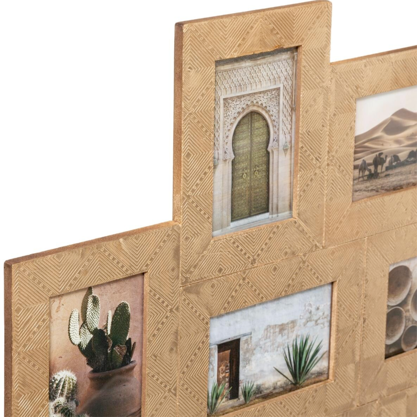 Cornice porta foto in legno con 9 posti da parete design moderno
