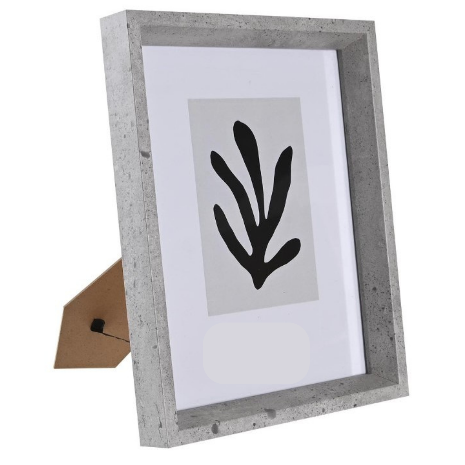 Cornice in legno "Iten" color cemento supporto in mdf per puzzle portafoto con vetro