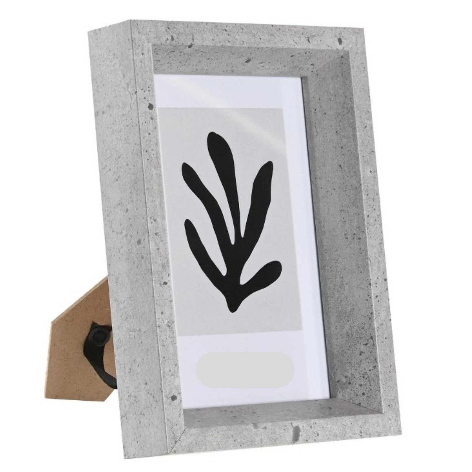 Cornice in legno "Iten" color cemento supporto in mdf per puzzle portafoto con vetro