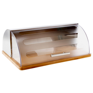Portapane con serrandina struttura in bamboo e acciaio inox - Bami