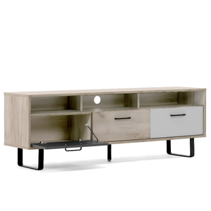 Mobile Porta tv design scandinavo con 3 ante a ribalta e vani a giorno - Orly