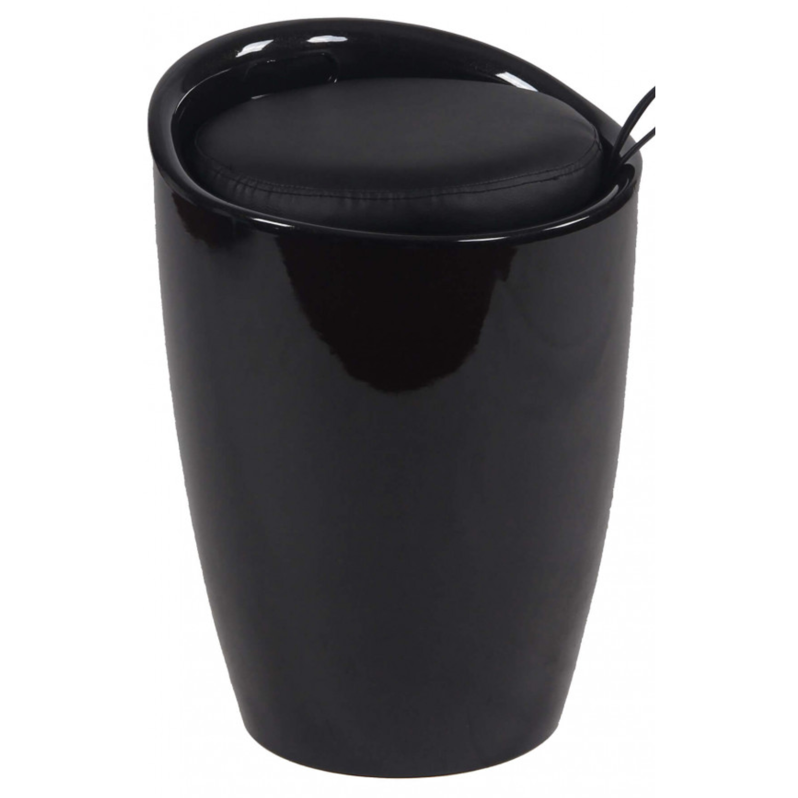 Pouf sgabello contenitore in Abs con cuscino in ecopelle -Cliff