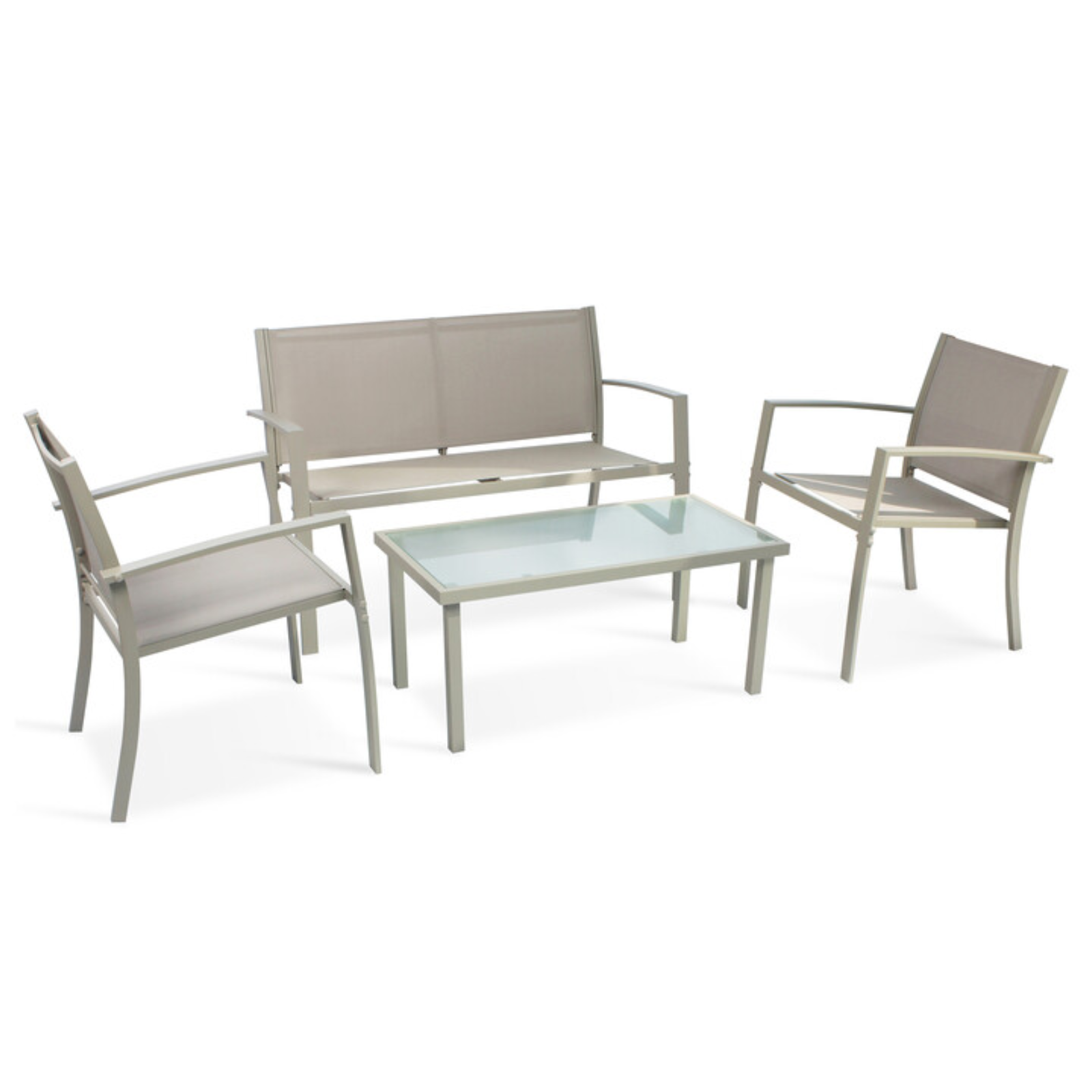 Set da giardino in acciaio e texitilene 4 posti - Santiago