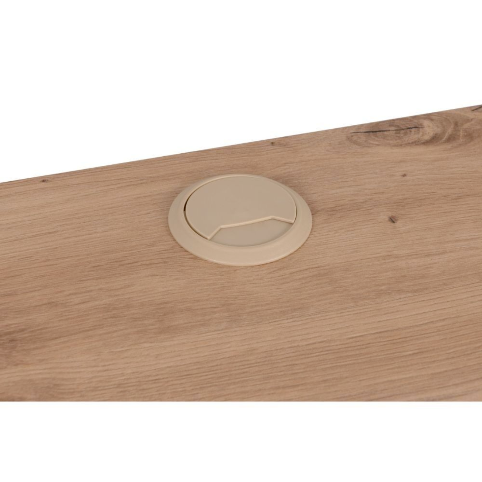 Scrivania angolare da ufficio o cameretta in legno color quercia con profili antracite
