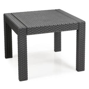 Salottino da giardino o esterno in resina antiurto con finitura polirattan 4 posti con tavolino antracite