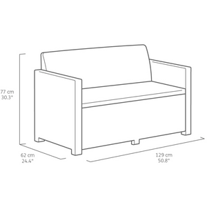 Salottino da giardino o esterno in resina antiurto con finitura polirattan 4 posti con tavolino antracite