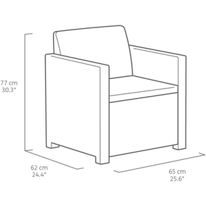 Salottino da giardino o esterno in resina antiurto con finitura polirattan 4 posti con tavolino antracite