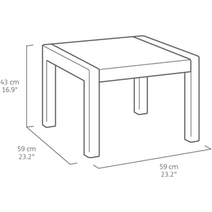 Salottino da giardino o esterno in resina antiurto con finitura polirattan 4 posti con tavolino antracite