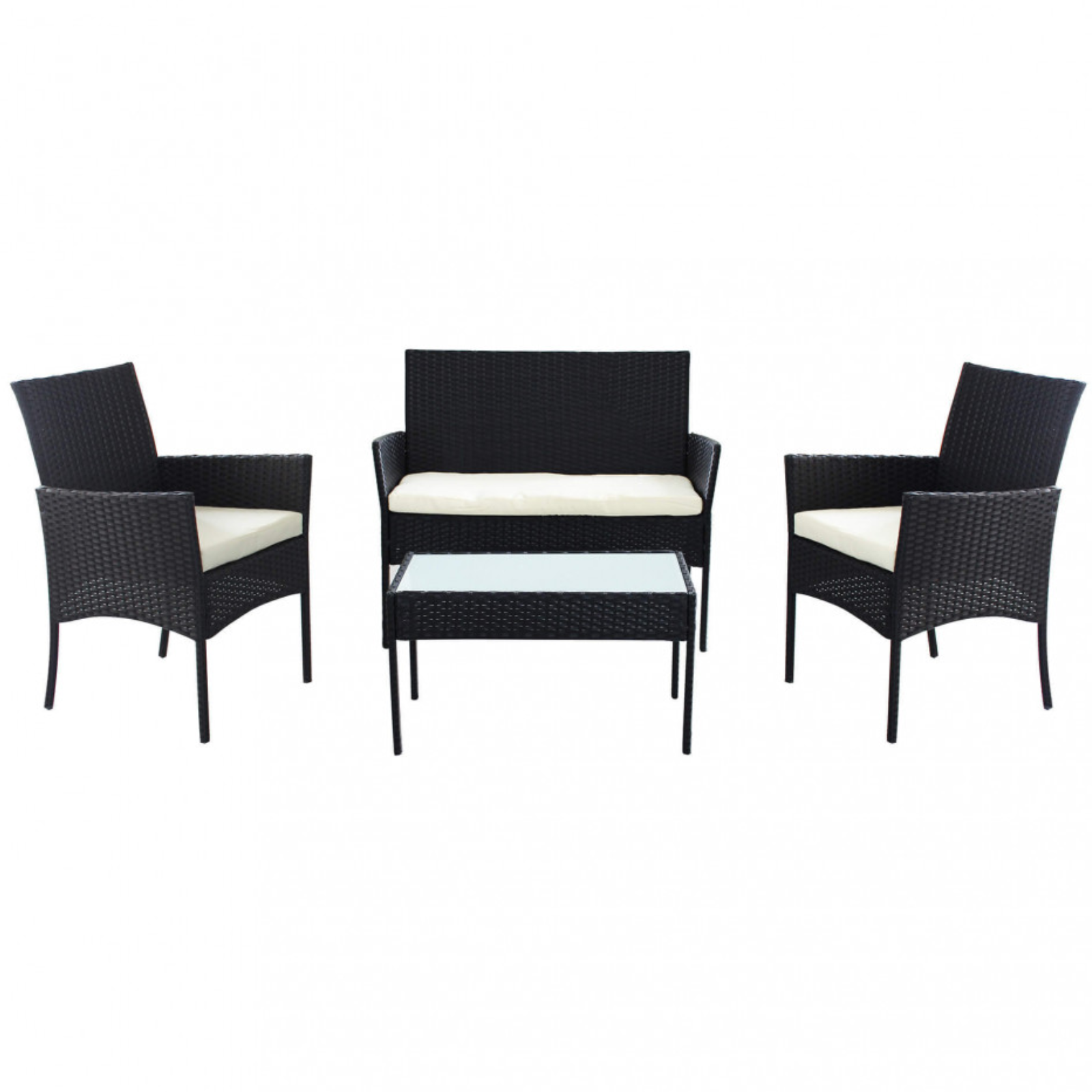 Set da giardino 4 posti con cuscini struttura in metallo - Caraca