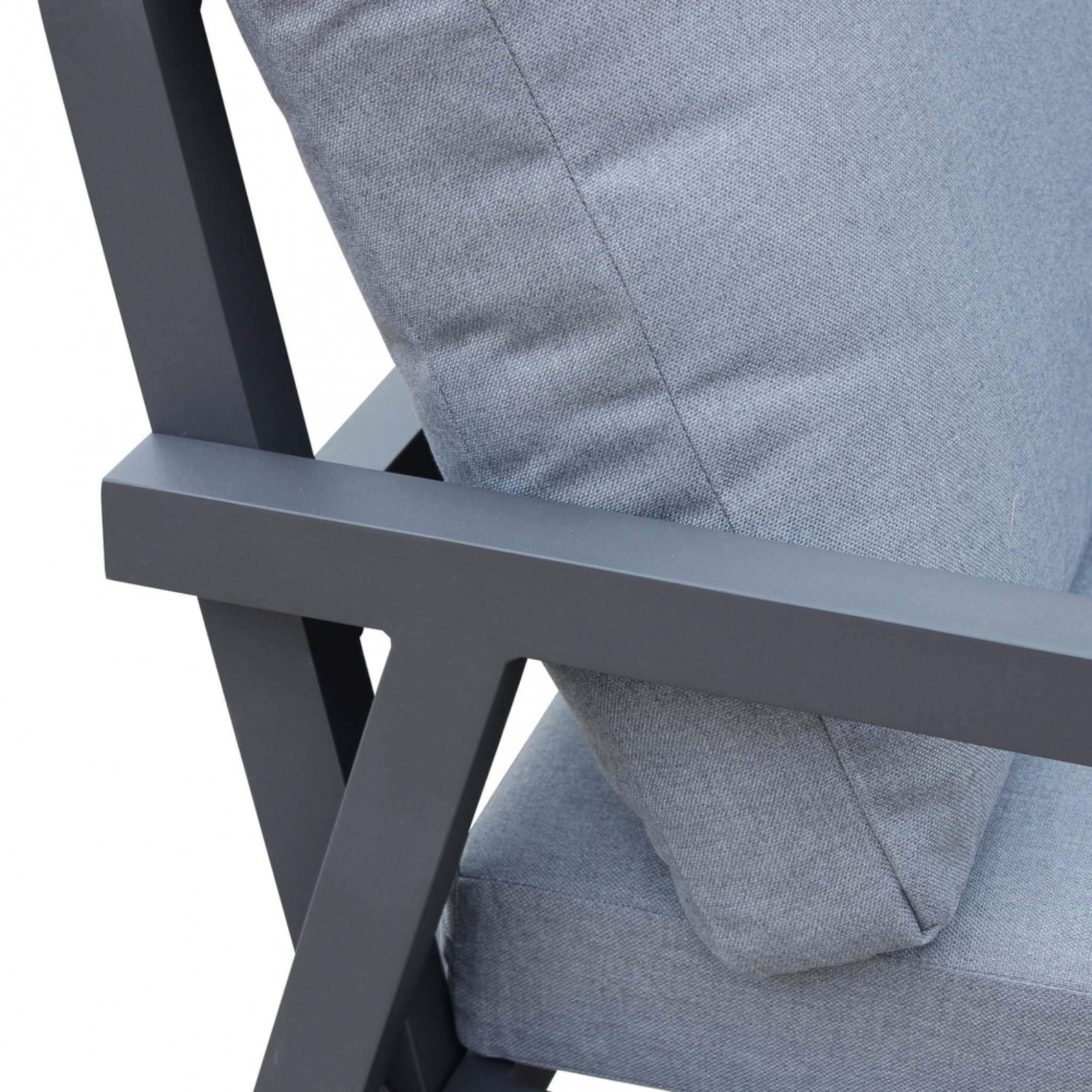 Set relax da esterno 5 posti in alluminio antracite con cuscini in poliestere - Santo Domingo