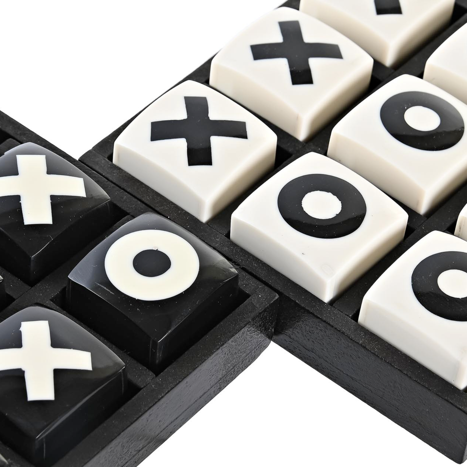 Scacchiera tris in legno bianca e nera design decorazioni per interno