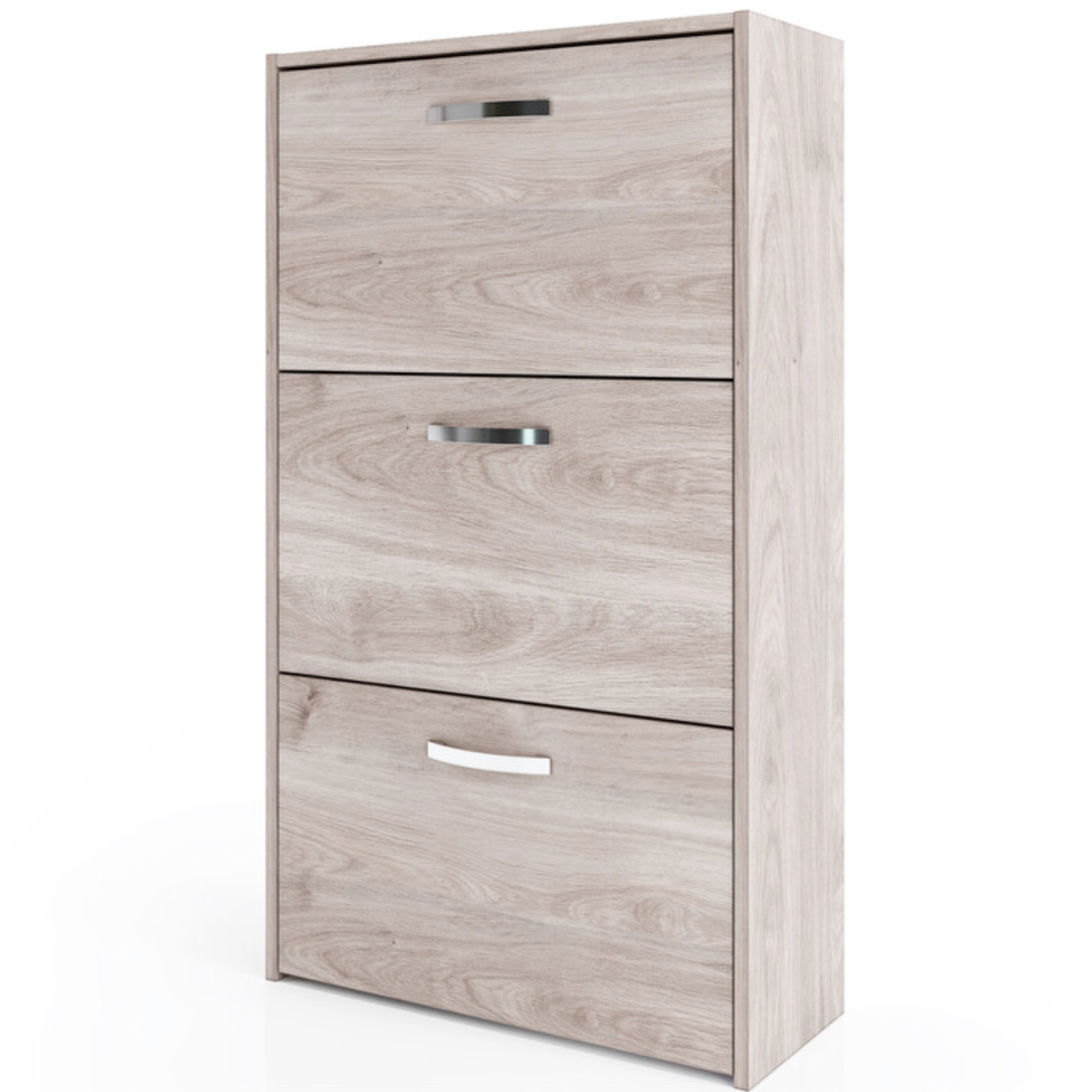 Scarpiera salvaspazio in legno "Loris" moderna con 3 ante a ribalta 60x25xH102