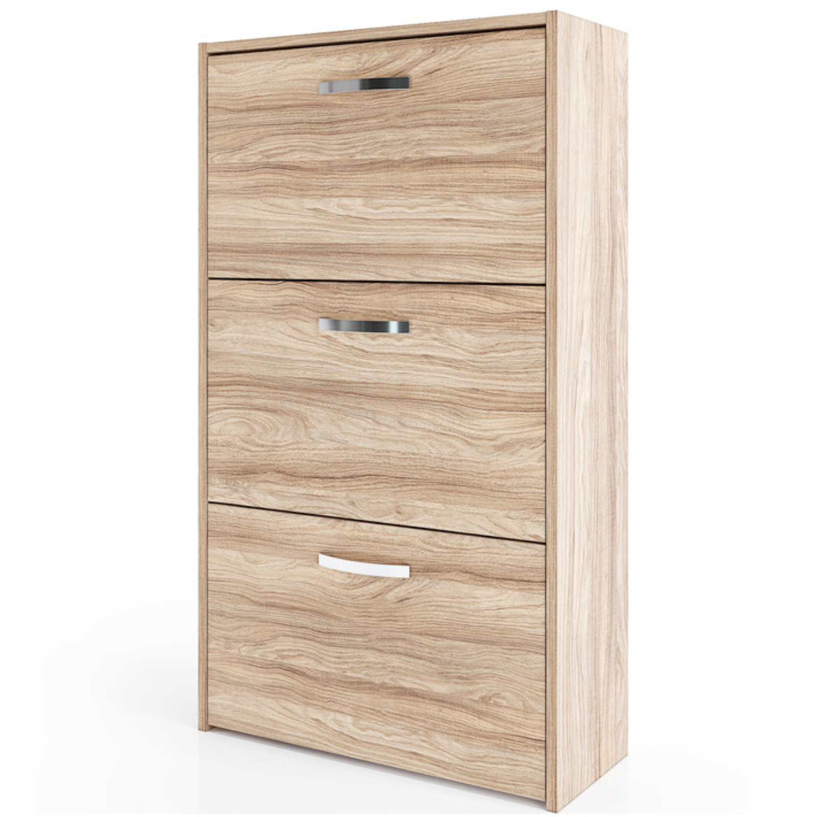 Scarpiera salvaspazio in legno "Loris" moderna con 3 ante a ribalta 60x25xH102