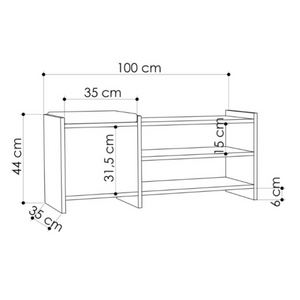 Scarpiera con panca "Sunno" Rovere Oak 1 anta 3 ripiani e cuscino imbottito