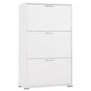 Scarpiera in legno bianco 3 ante a ribalta design moderno - Solam