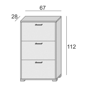 Scarpiera in legno bianco 3 ante a doppia profondità design moderno - Step