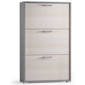 Scarpiera in legno larice 3 ante a ribalta design moderno - Solam