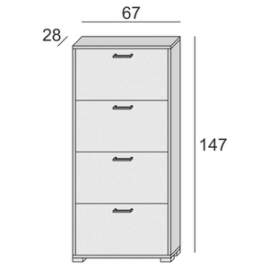 Scarpiera in legno 4 ante bianco a doppia profondità design moderno - Step Plus