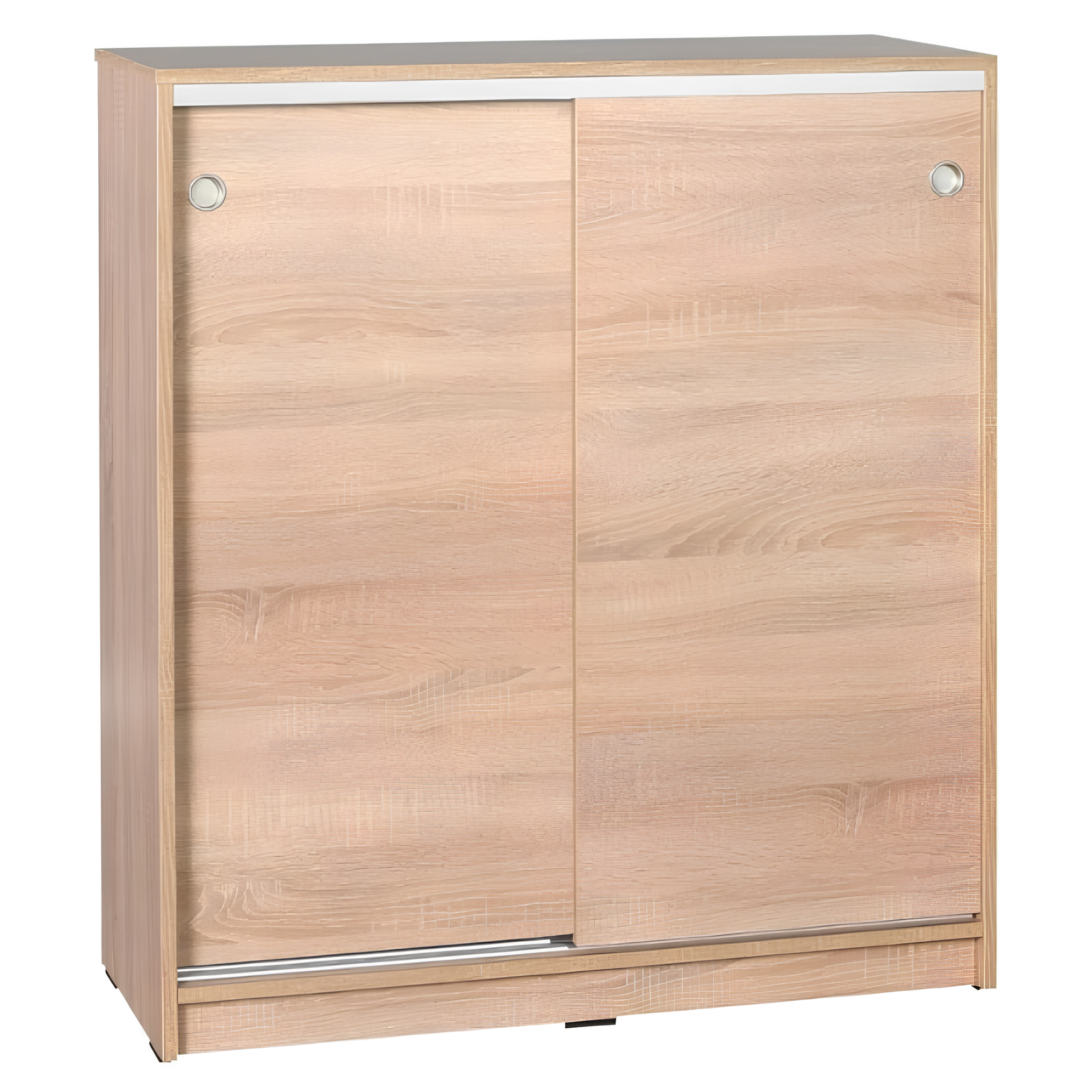 Scarpiera in legno con 4 ripiani regolabili e ante scorrevoli rovere - Ammi