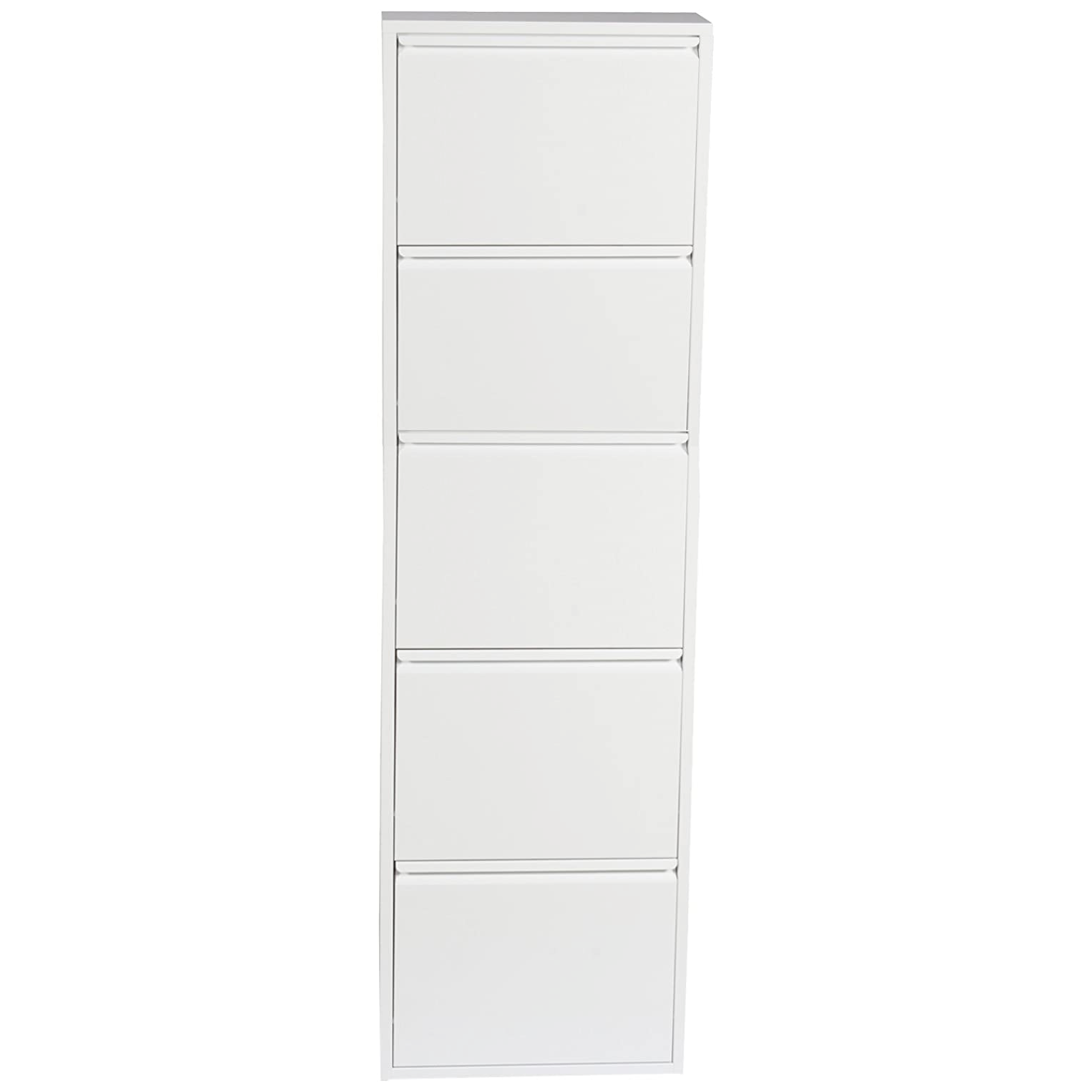 Scarpiera salvaspazio in lamiera preverniciata bianca 3 o 5 ante a ribalta