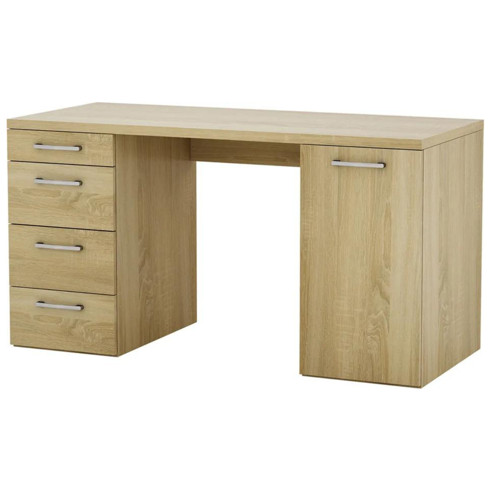 Scrivania da ufficio "Tolleson" con 4 cassetti e 1 anta design moderno effetto finitura legno