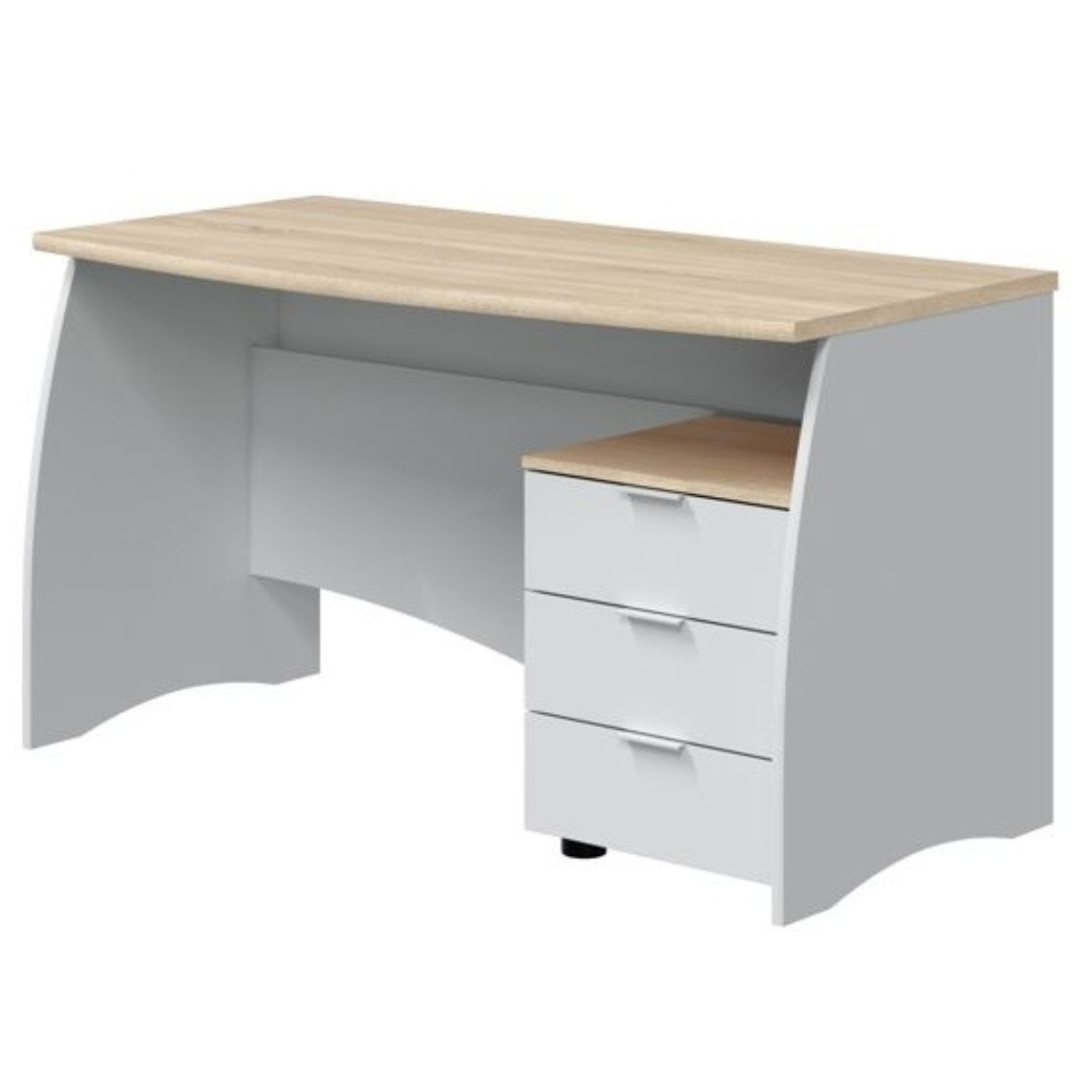 Scrivania da ufficio o camera "Payson" in legno con 3 cassetti a guida metallica design moderno