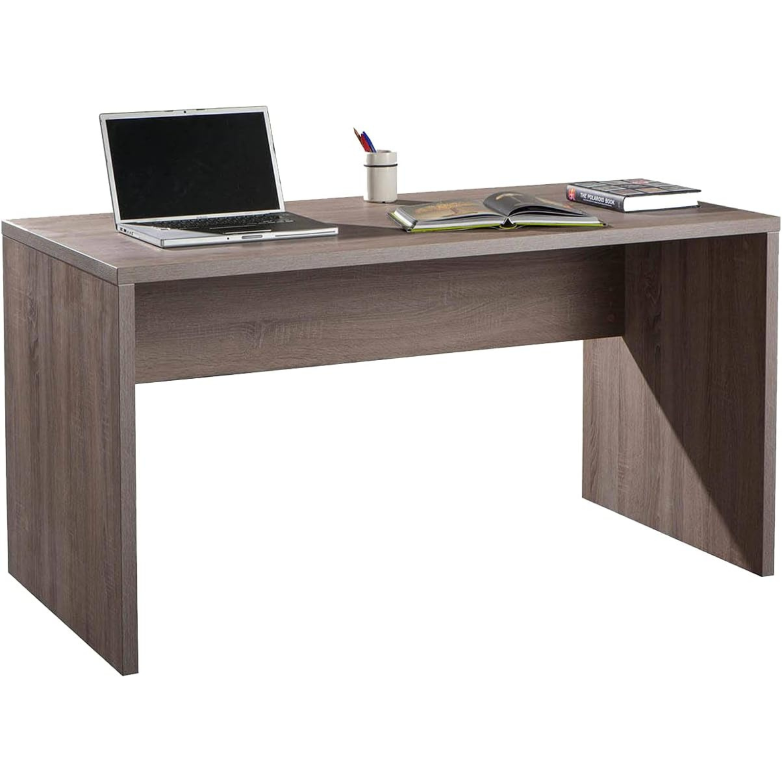 Scrivania in legno "Gillbert plus" da ufficio o camera design moderno color rovere tartufo