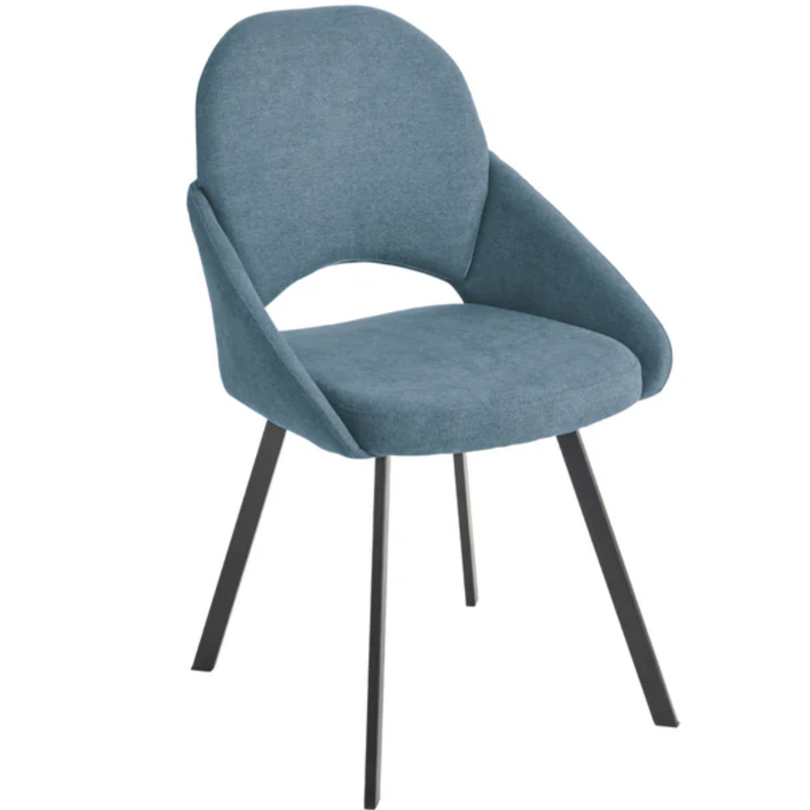 Sedia da pranzo design moderno in tessuto imbottito e struttura in metallo - Dolly