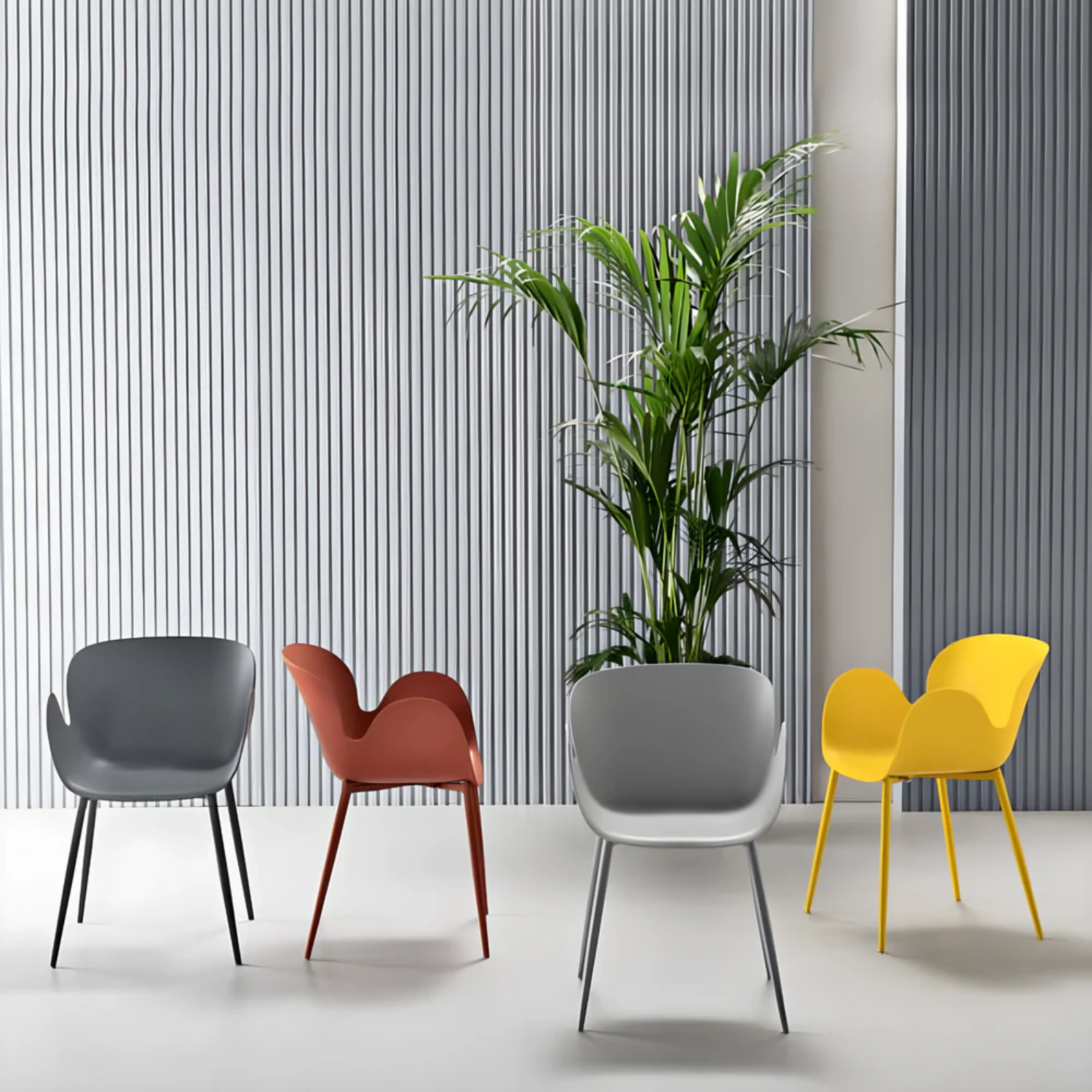 Sedia in polipropilene design moderno struttura in metallo - Serene