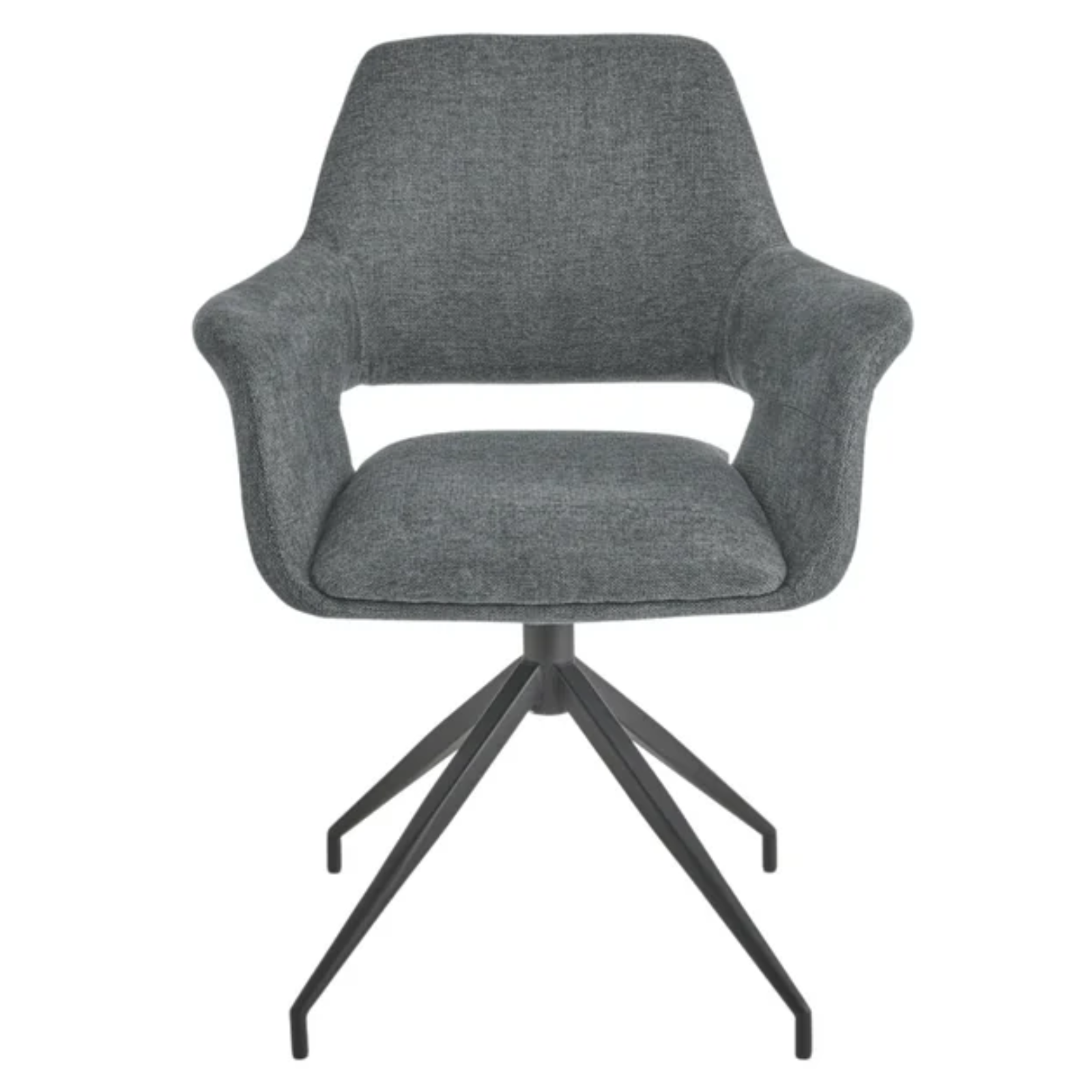 Sedia design moderno girevole in tessuto imbottito struttura in metallo - Kerry