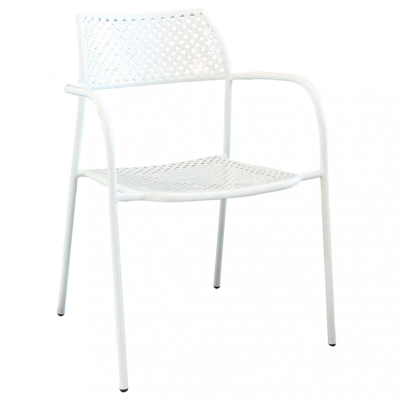 Sedia da giardino impilabile in acciaio con braccioli design moderno - Windsor