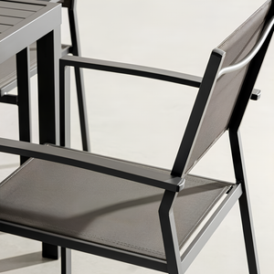 Sedia da esterno giardino impilabile struttura in metallo seduta e schienale in texitilene - Hild