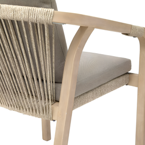 Poltrona da giardino esterno design moderno struttura in legno e cuscino in poliestere - Papaousi