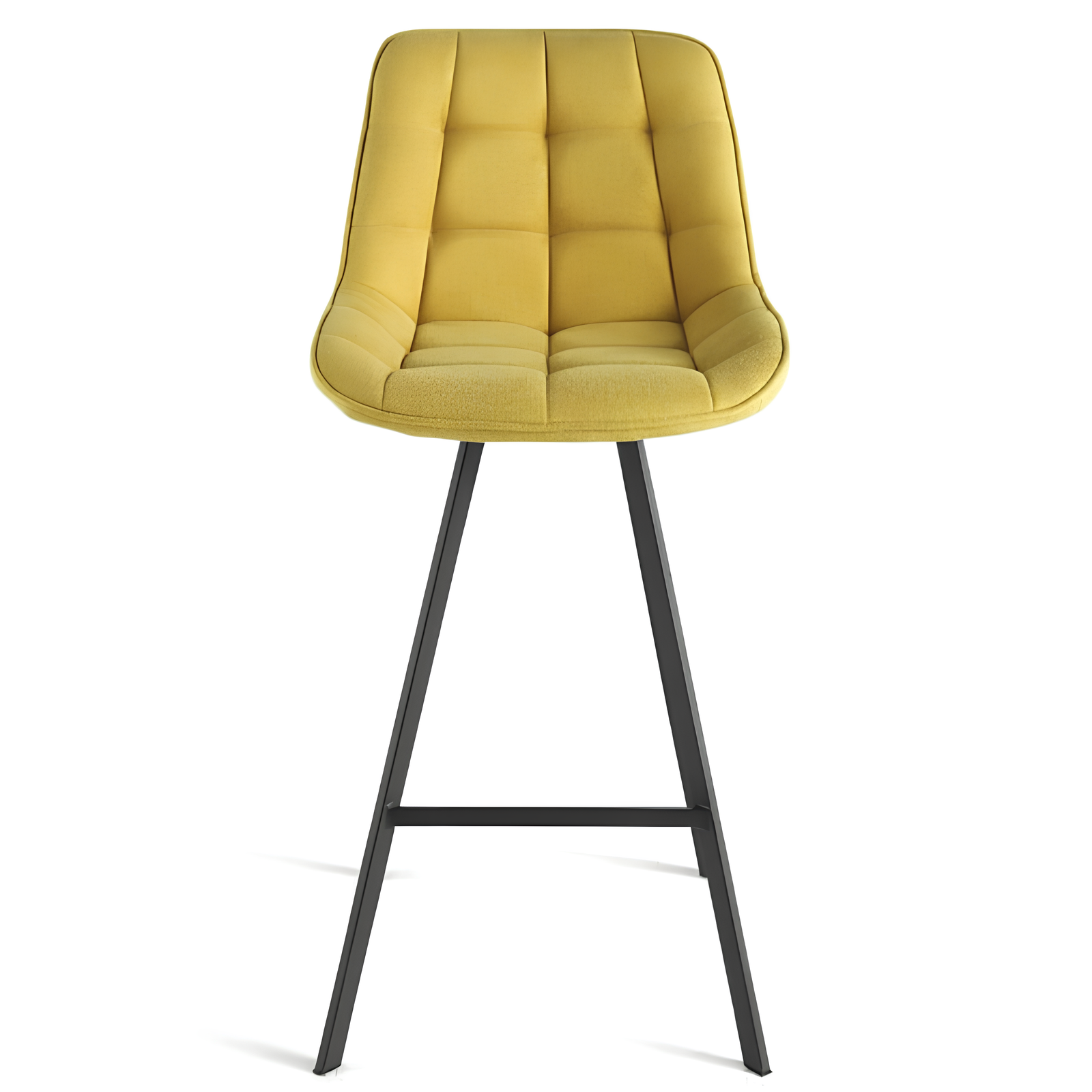Sgabello alto design moderno struttura in metallo verniciato e seduta in tessuto imbottito - Armony