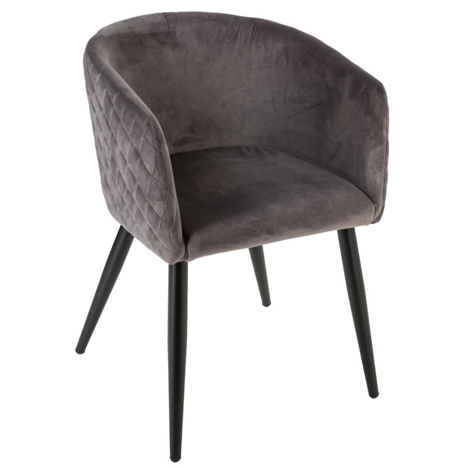 Poltrona da soggiorno o ufficio "Marli" design moderno in velluto ambra con gambe in metallo