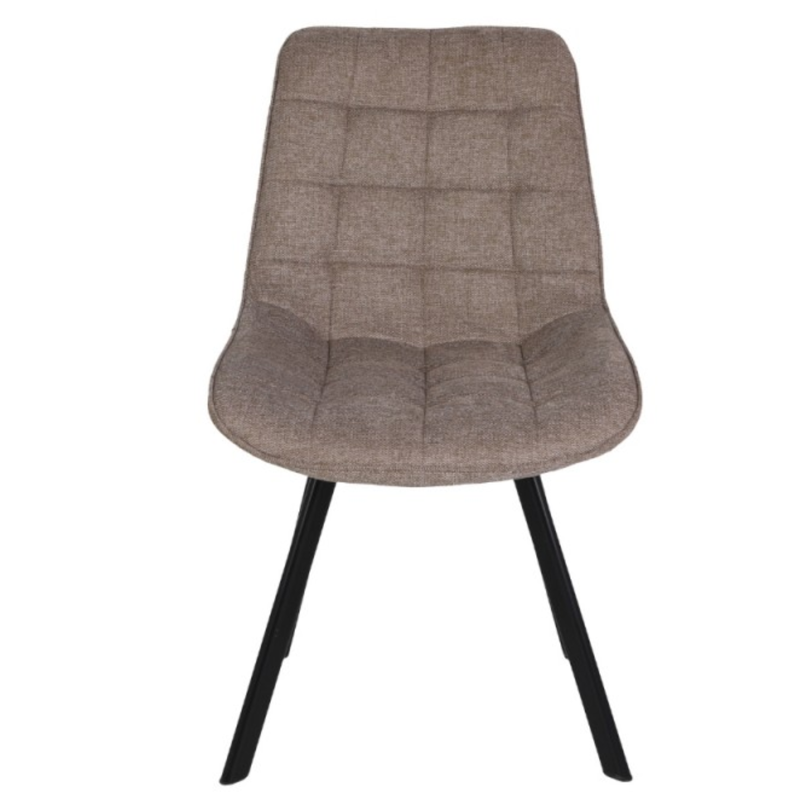 Sedia da pranzo design moderno tortora con gambe in metallo nero - Offi