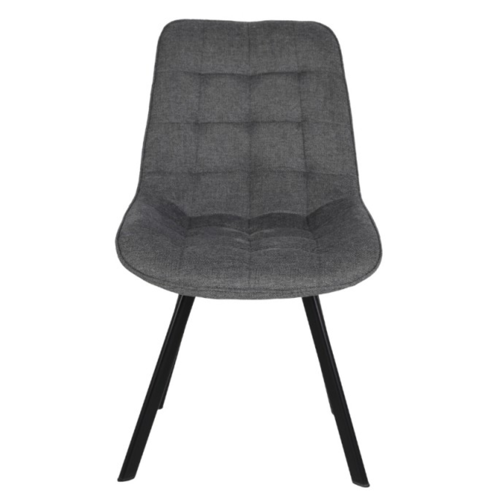 Sedia da pranzo design moderno grigio con gambe in metallo nero - Offi